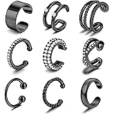 Ear Cuffs Non Piercing Earrings for Women Trendy Lightweight 14K Gold Plated Clip On Fake Earrings Non Pierced Cartilage Ear Cuff Jewelry Set