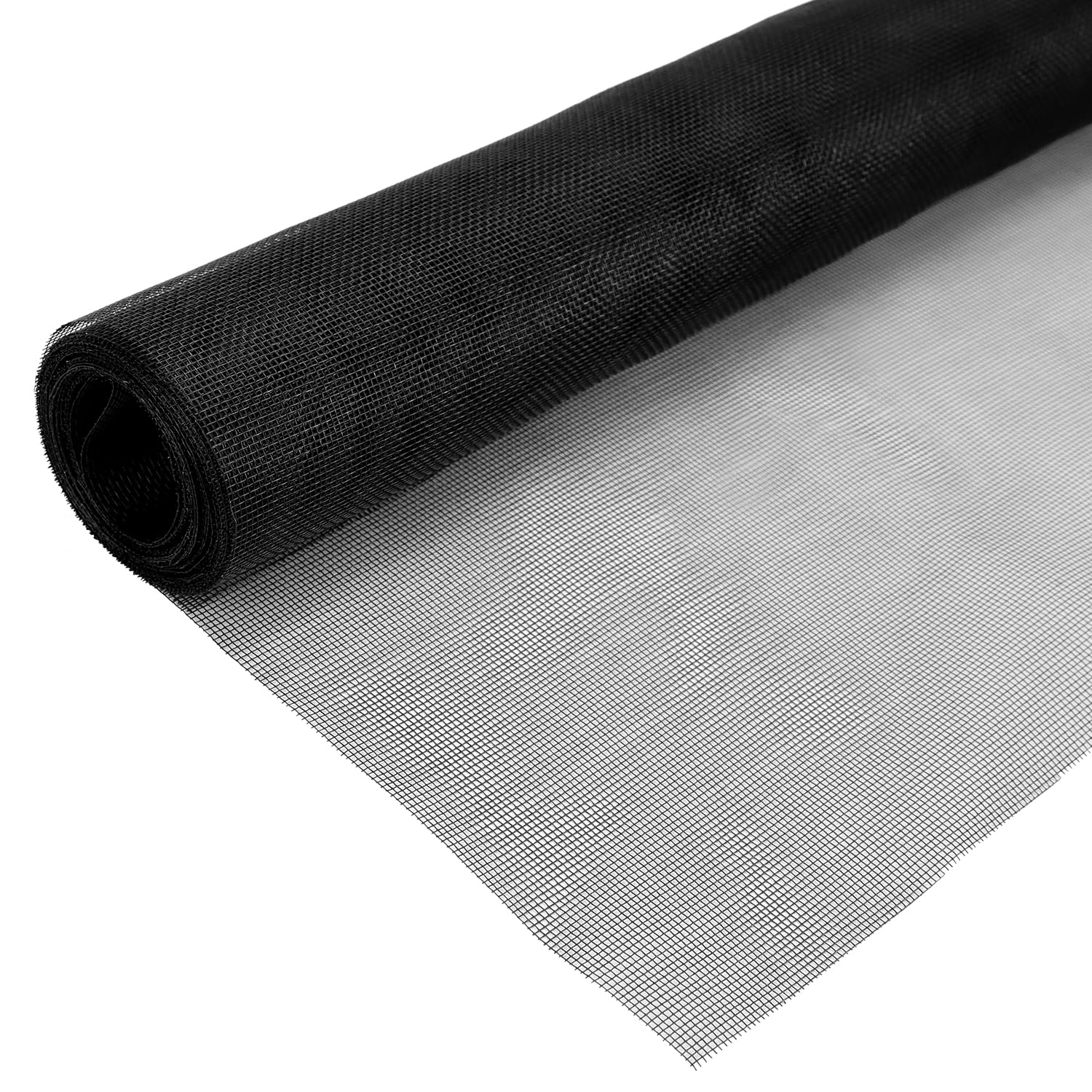 QWORK® Fly Screen Window Replacement, Fly Fiberglass Screen,90 x 500 cm, Keep Fresh Air Circulating, Black, 18 mesh