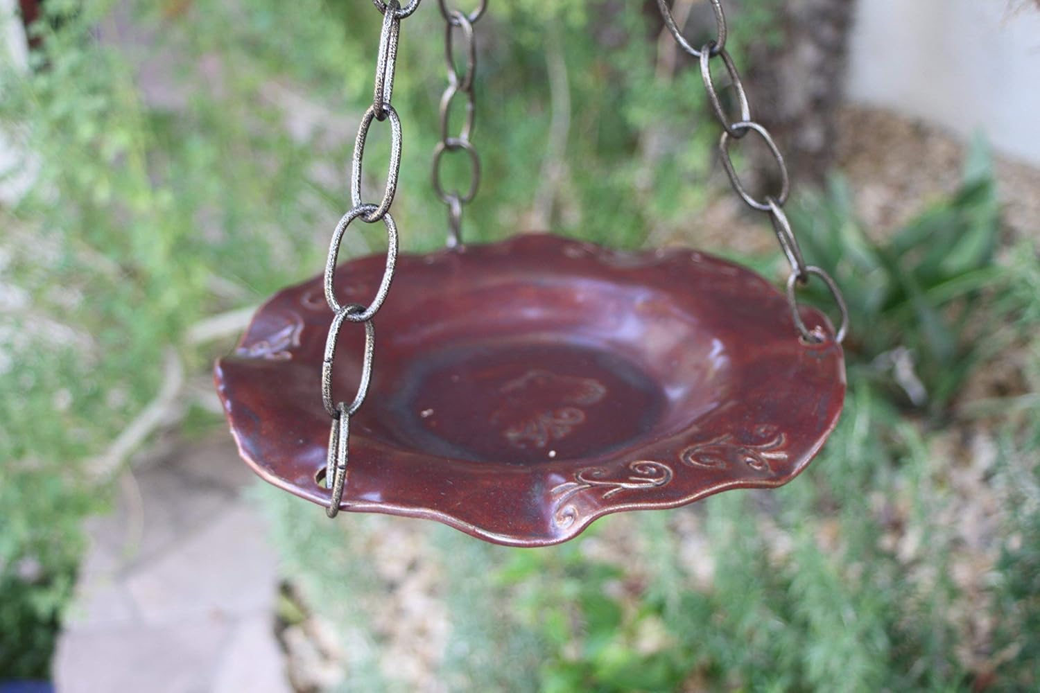 Amazon Com Auburn Copper Brown Hanging Bird Feeder Or Bath