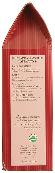 GARVEY’S ORGANIC PANCAKE & WAFFLE MIX, 9 OUNCE BOX, PACK OF 6
