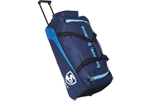 SG Cricket Kit Bag CLUBPAK Plus Trolley | NVY/Teal | Large | Polyester | Unisex | Durable Design | Spacious Storage | Easy to