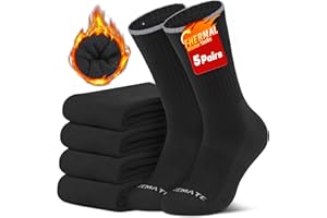 Closemate Mens Socks Thick Thermal Winter Crew Socks Warm Cozy Work Boot Socks for Cold Weather Hiking 5 Pairs