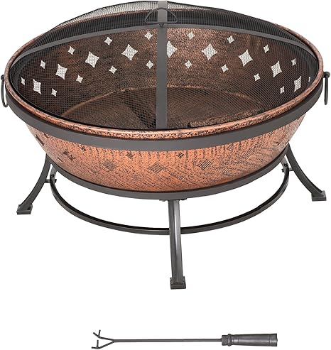 Sunjoy L Ft629pst 35 Steel Fire Pit Amazon Ca Patio Lawn Garden