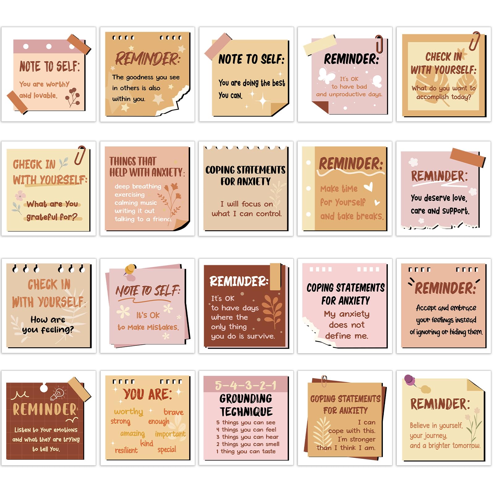 Photo 1 of 300 Pcs Mental Health Stickers Motivational Affirmation Stickers Mental Health Awareness Items Positive Waterproof Laptop Water Bottle Reminder Feelings Decor for Adult Employees(Boho Color)