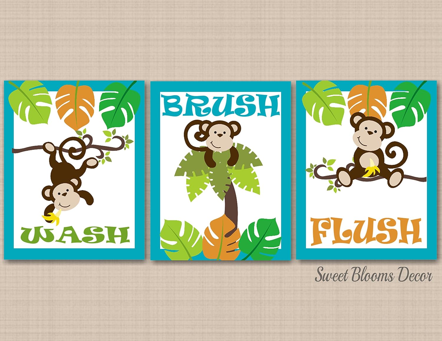 Amazon Com Monkey Bathroom Wall Art Monkey Bathroom Wall Decor
