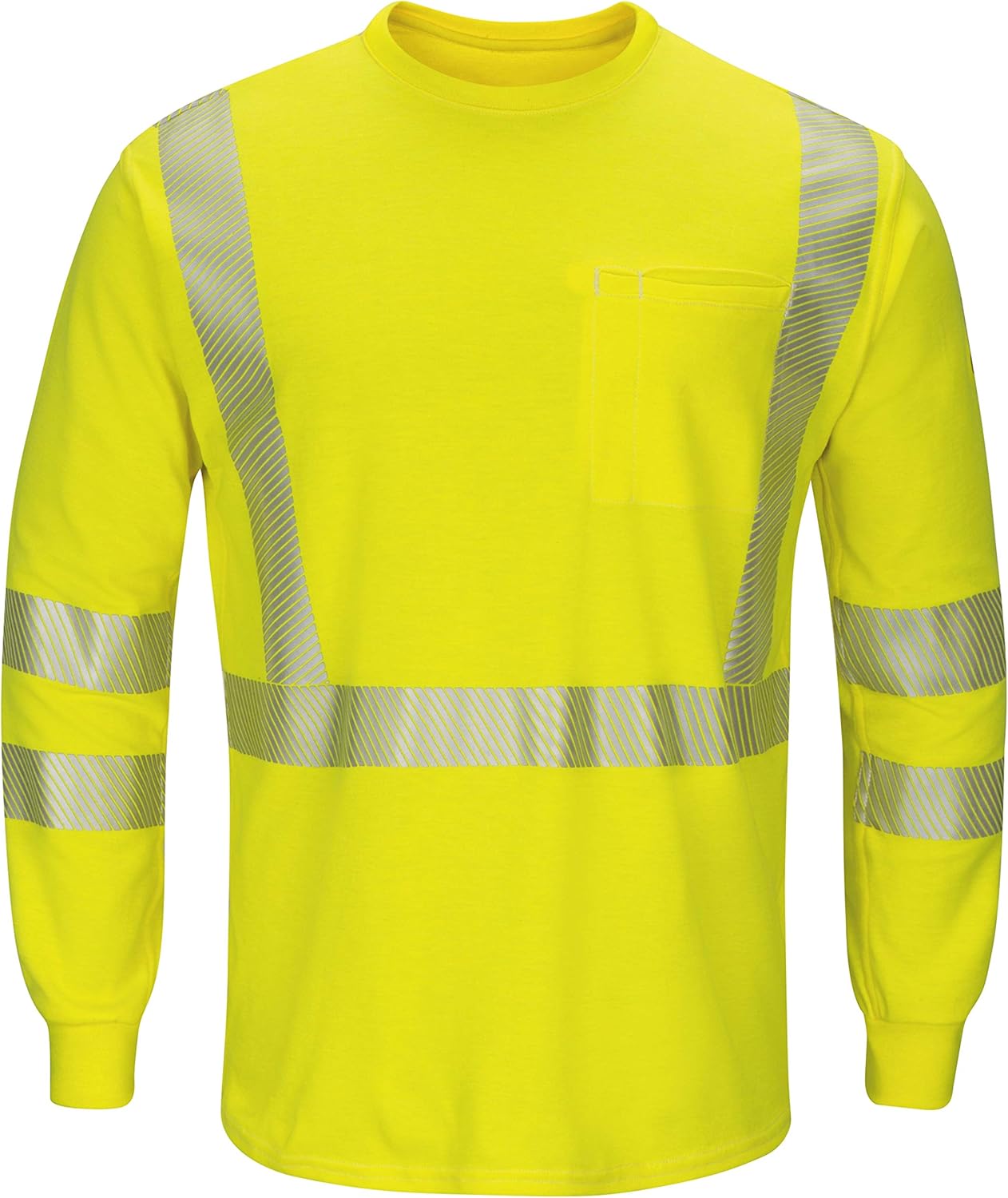 Bulwark FR Men's Lightweight Fr Hi-Visibility Long Sleeve T-Shirt: Clothing
