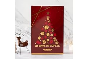 LARDERA Coffee Advent Calendar, 24 Packets of Fresh Coffee, Each Makes 8oz Cup. Includes Direct-Trade Coffee from Colombia, Costa Rica, Ethiopia and Peru. An Ideal Gift for Anyone Who Loves Coffee!
