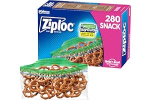 Ziploc Snack Bags, Easy Open and Close, Plastic Food Storage Bags, 280 Bags Total (Packaging May Vary)