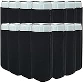 TahoeBay Slim Neoprene Can Cooler Sleeves (25-Pack) Skinny Tall Cans 12 Oz Bulk Thin Seltzer Fit Sublimation Blanks for Vinyl Plain Blank Beer Bottles Black White Solid Color (Black)