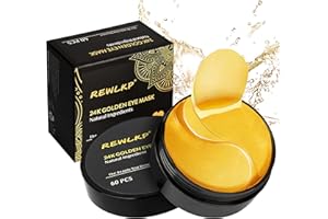 KONIPL REWLKP 24k Gold Eye Collagen Patches - Puffy Eyes & Dark Circles Treatments,Reduce Under Eye Bags and Smooth Wrinkles,Eye Skin Care Pads With Collagen
