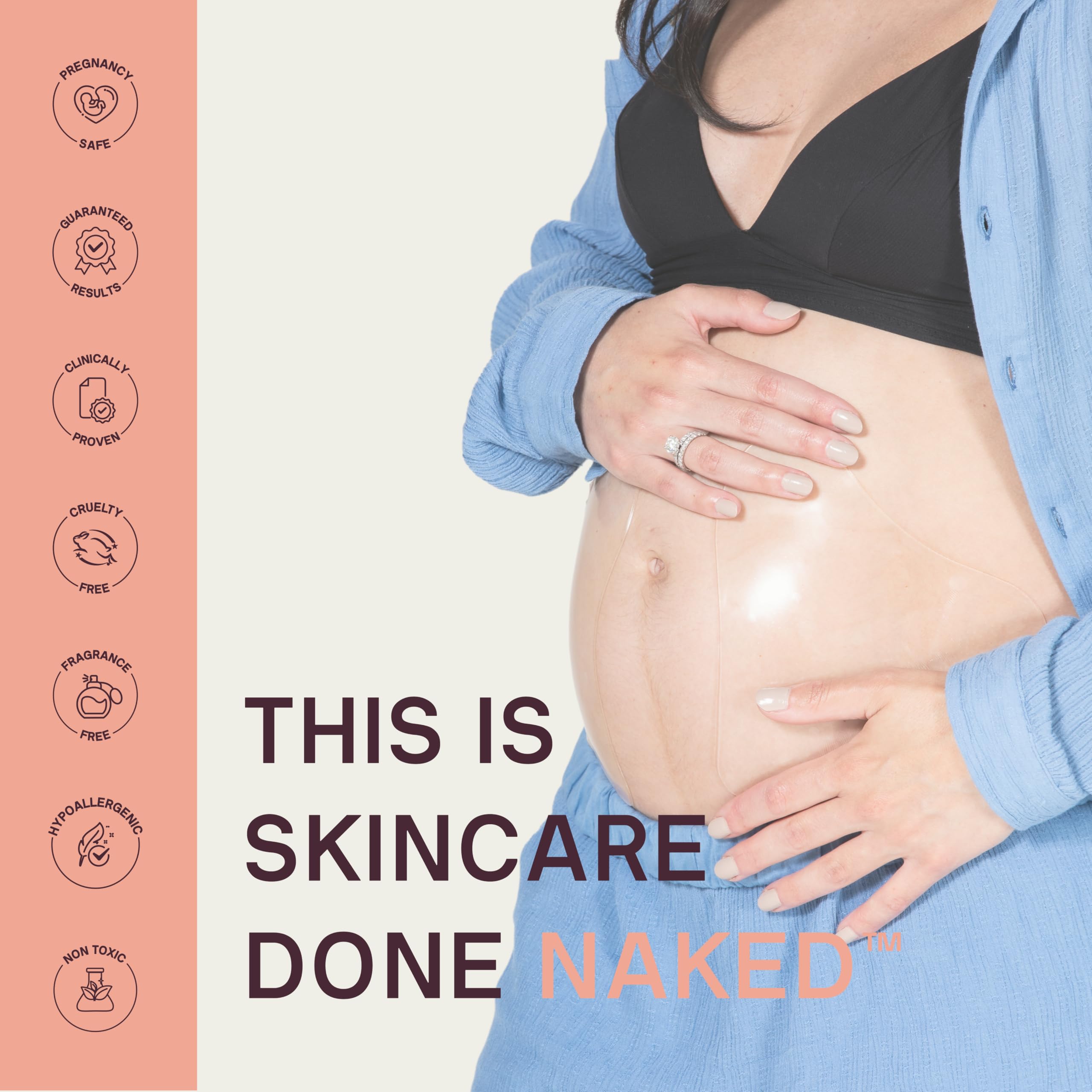 Dermaclara Large Body Patch - Pregnancy Stretch Mark Prevention & Removal, C Section Cover Up Belly Scar Sheet, Maternity Skincare, Mom to Be Silicone Gel Sheet, Reusable up to 30 Times - 1 Patch