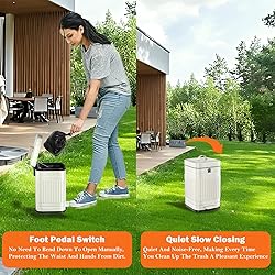 Kopuncare Dog Poop Trash Can Outside, 5L/1.3Gal