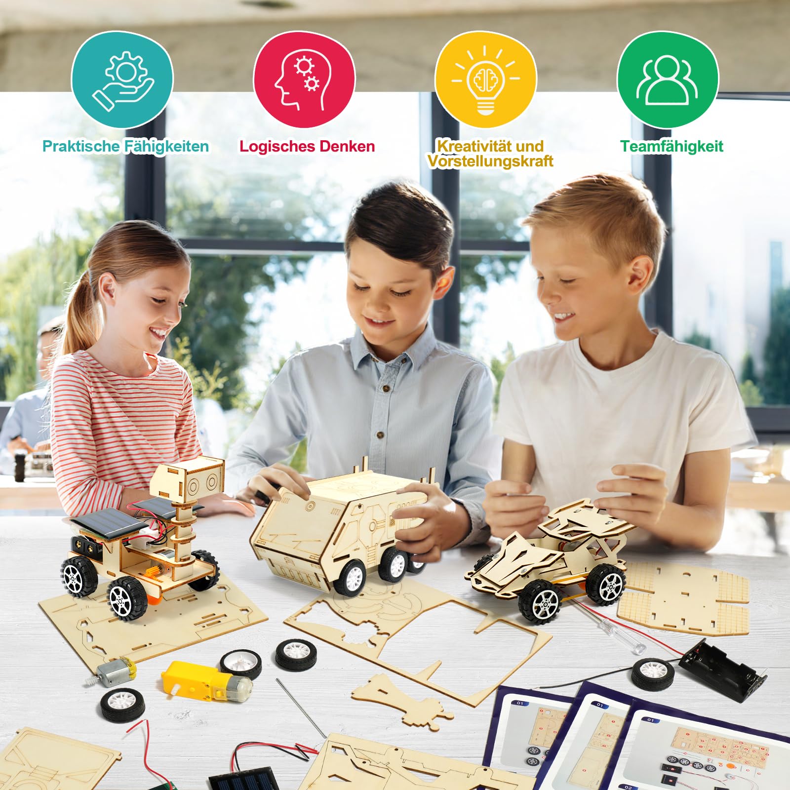 Experimente für Kinder ab 8 9 10 11 12 13 14, Auto Elektronik Baukasten, Experimentierkasten, Elektro Baukasten für Kind, Holz Bausatz Kinder Spielzeug Geschenke ab 8 9 10 11 12 13 14 Jahre Jungen 4