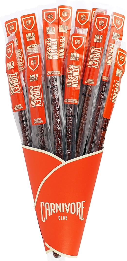 Salami Stick Bouquet Includes 12 Delicious Exotic Meat Sticks in 4