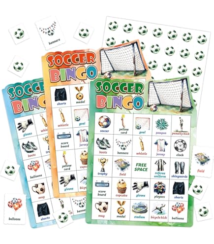 OZTEMETY Soccer Bingo Card Game, Soccer Bingo Game For Adults