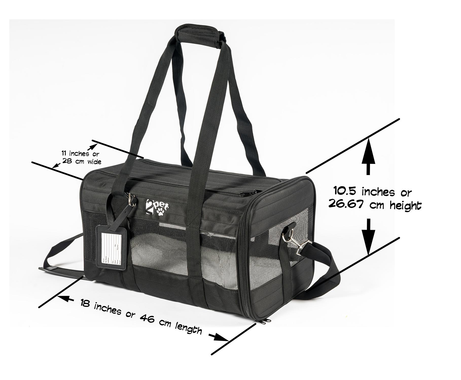 2PET Under Seat Cabin Travel Kennel Perfect Pet Carrier for Small