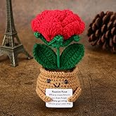 Mini Cute Positive Ross Crochet Thank You Crochet Gift Teacher Appreciation Gift Christmas, Birthday Best Friend,Teacher, Sister, Mom Gifts (Rose)