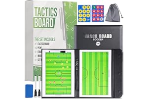 ZPU Dry Erase Coaching Board, Magnetic Coaches Clipboards, Portable Foldable Tactics Board with Dry Erase Marker Pen and Magnets – Basketball, Football, Soccer, Hockey