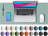 Aothia Leather Pad 60x35 cm Non-Slip PU Desk Mat Waterproof Light Blue