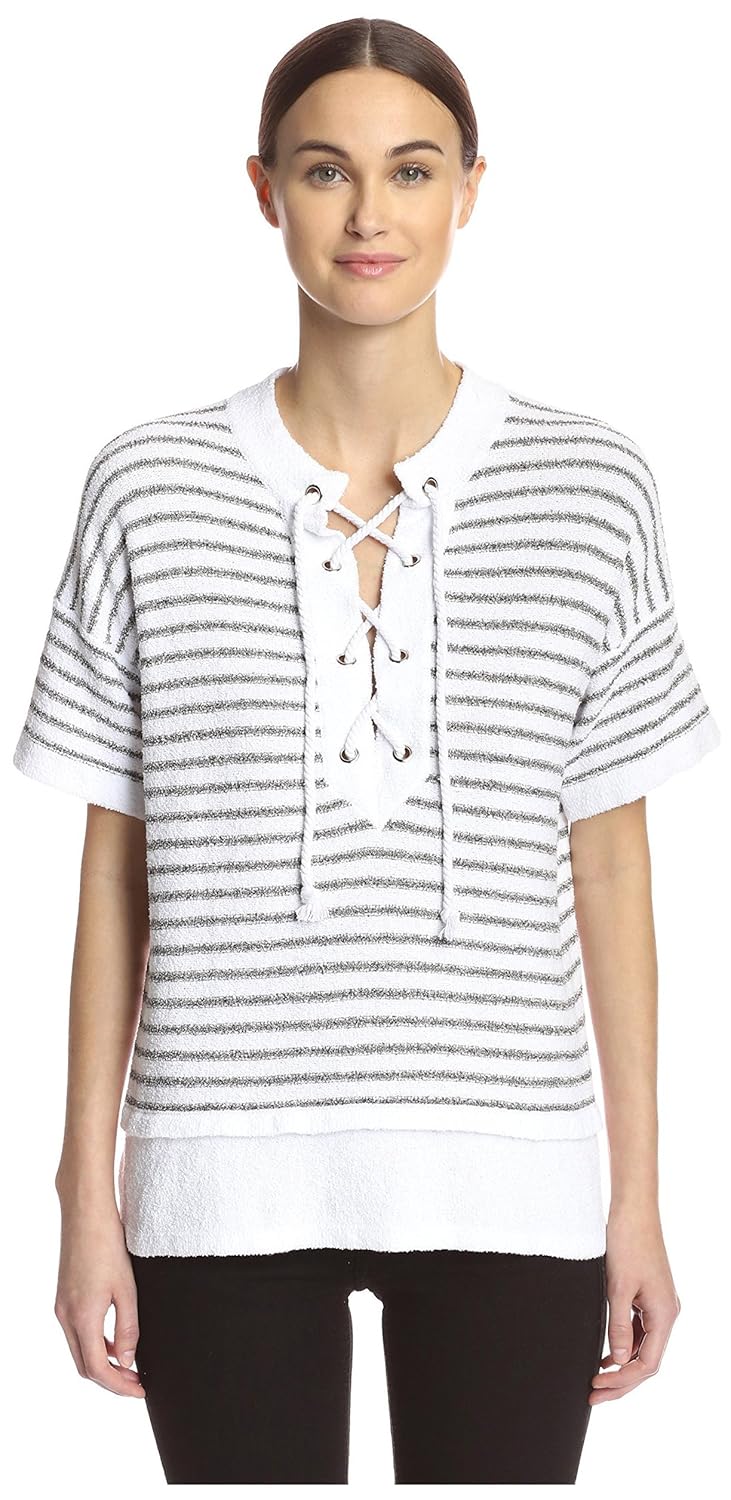 cullen women's striped top with lacing