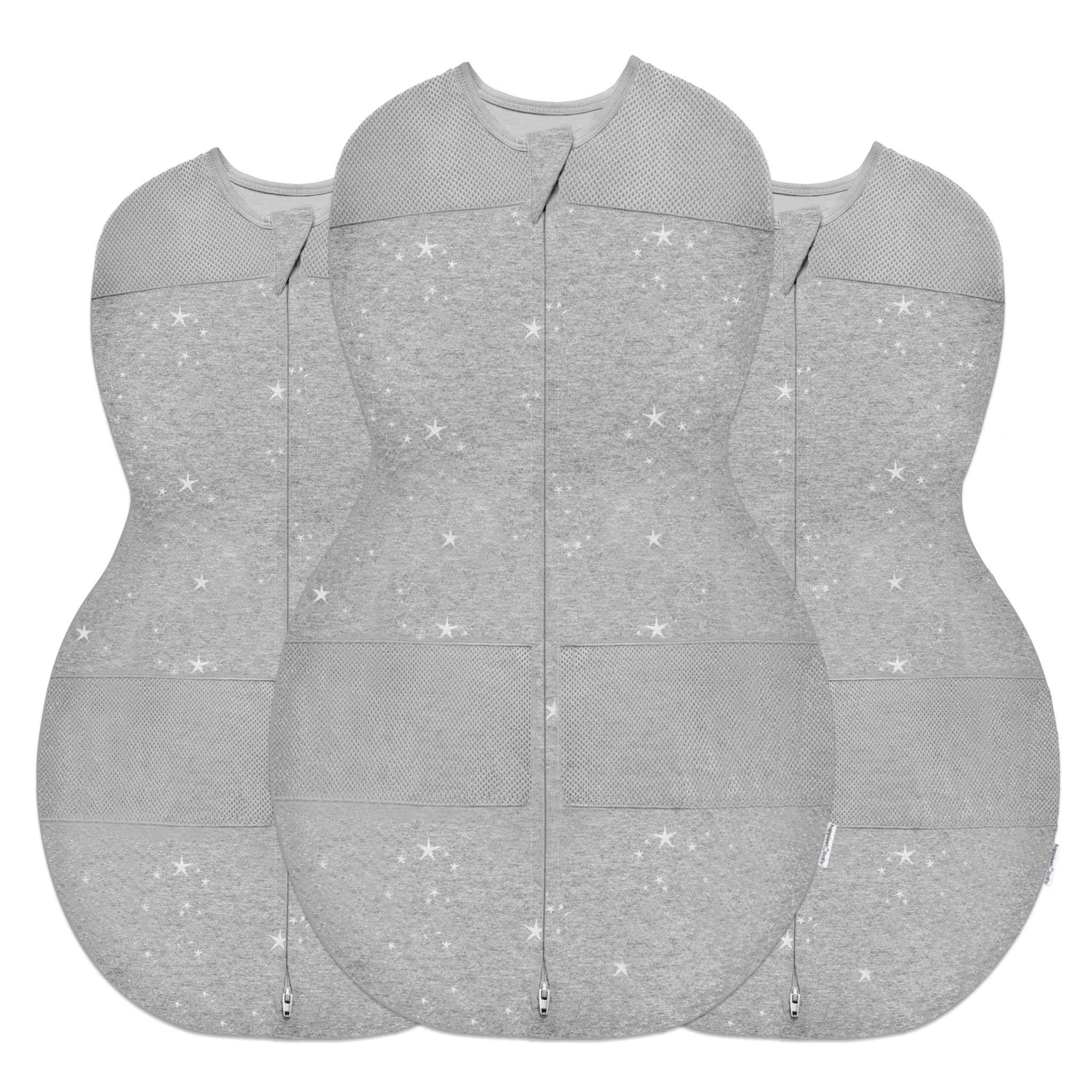 Photo 1 of Happiest Baby Sleepea 5-Second Swaddle - 100% Organic Cotton Baby Swaddle Blanket - Doctor Designed Promotes Healthy Hip Development - 3-Pack Bundle (Graphite Stars, S, M, L)