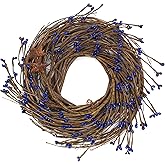 Couronne Décorative Rustique Avec Baies Et étoiles De Grange - 17,8 Cm - Style Primitif Ferme - Bourgogne