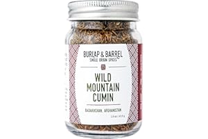 Burlap & Barrel Wild Mountain Cumin – Savory, Aromatic, and Bright Umami Flavor – Whole & Ground Cumin Seeds – As Seen On Shark Tank - Kitchen Gift for Cooks - 1.8oz Glass Jar