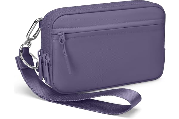 hibear Checkered Wristlet Wallets for Women with ID Window Small Nylon Crossbody Bum Bag Cute Wristlet Purse with 4 Zippers