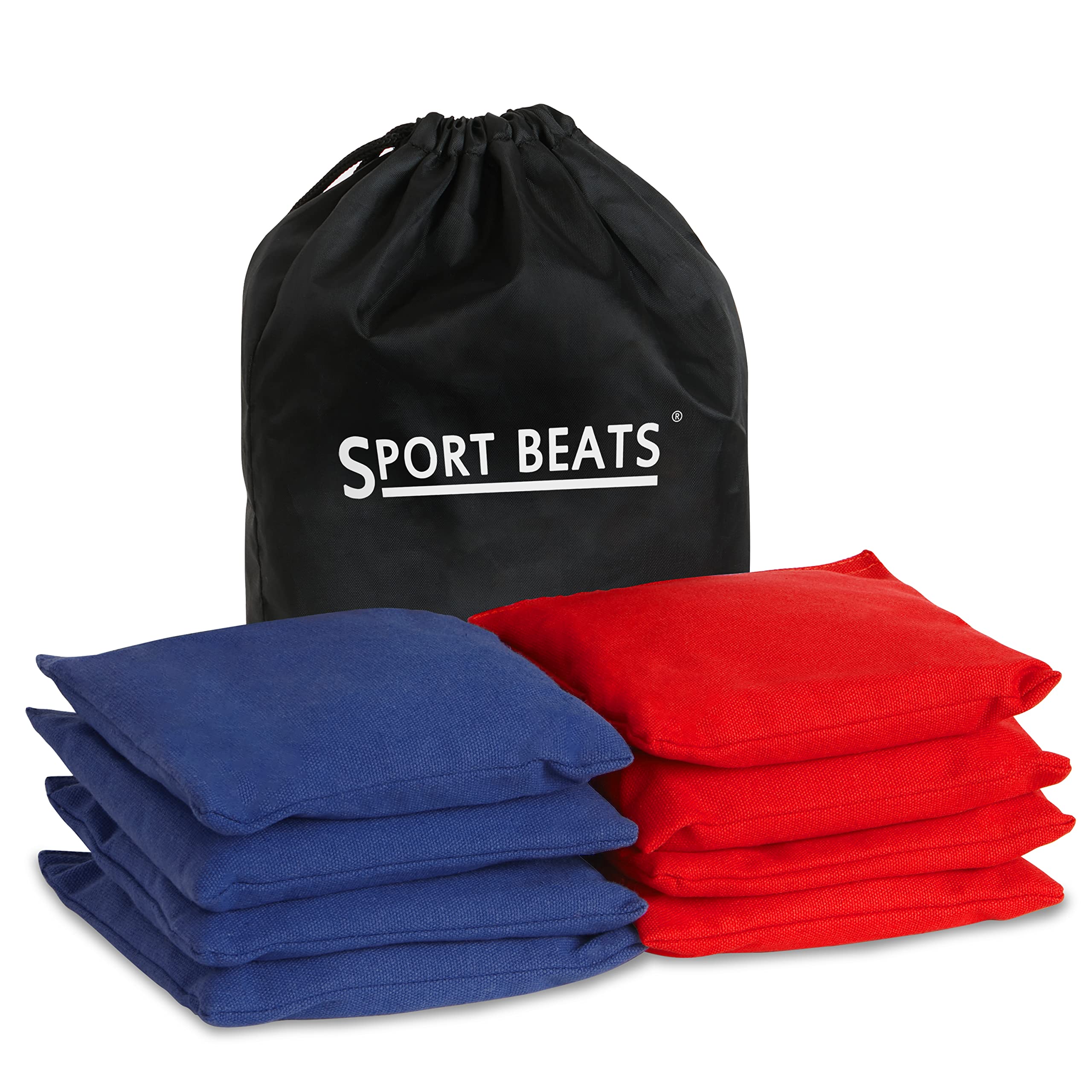 Cornhole Bags Set of 8 Regulation Size & Weight Red & Navy Blue