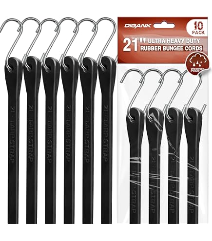 Mytee Products 100 Pack 9 Natural Rubber Tarp Bungee Straps with