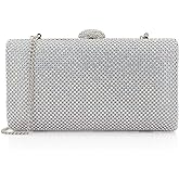 Dexmay Large Rhinestone Purse with Crystal Clasp Evening Clutch Bag Formal Party Handbag