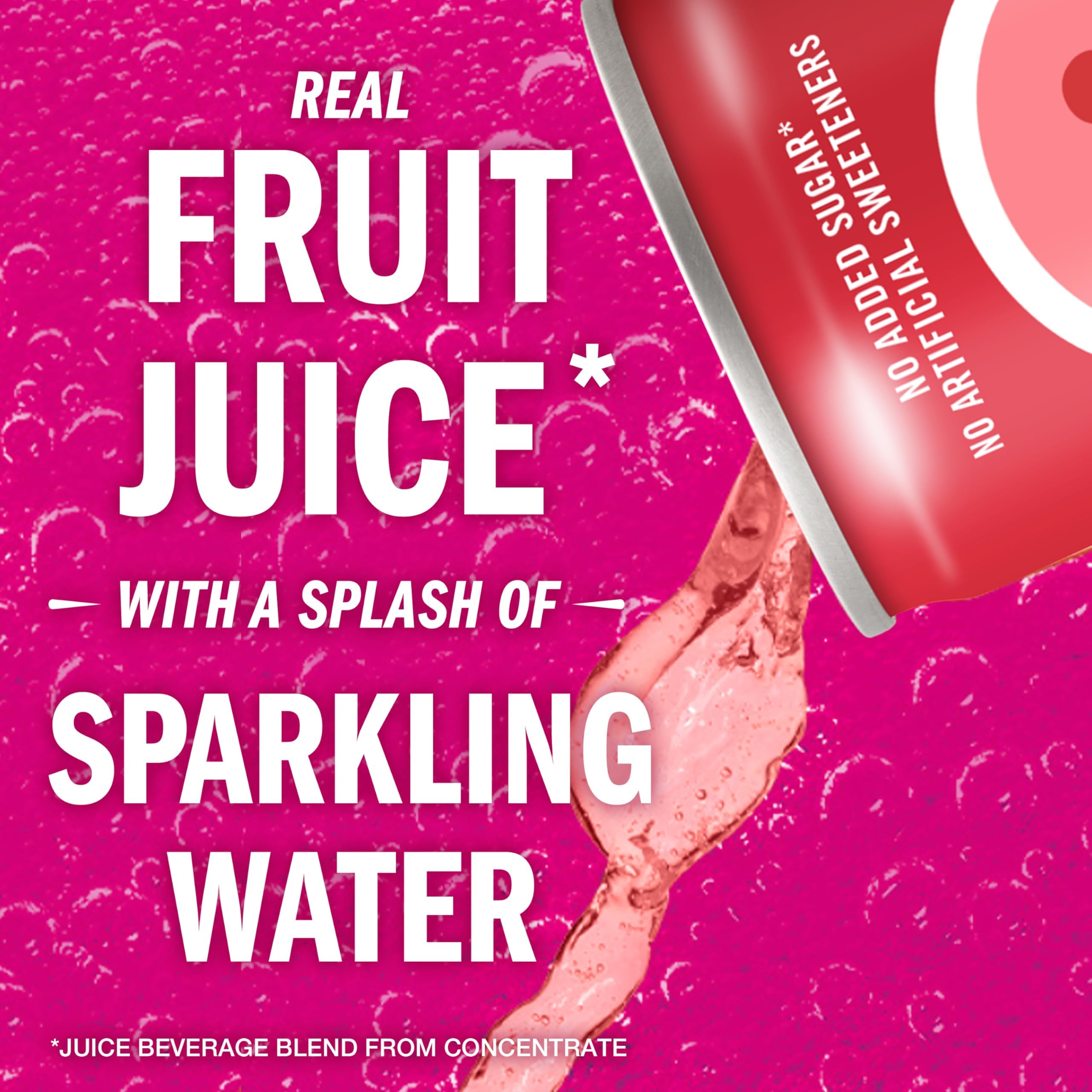 IZZE Sparkling Water Juice Beverage Blend, Grapefruit, No Sugar Added, 8.4 FL OZ, 24 Cans