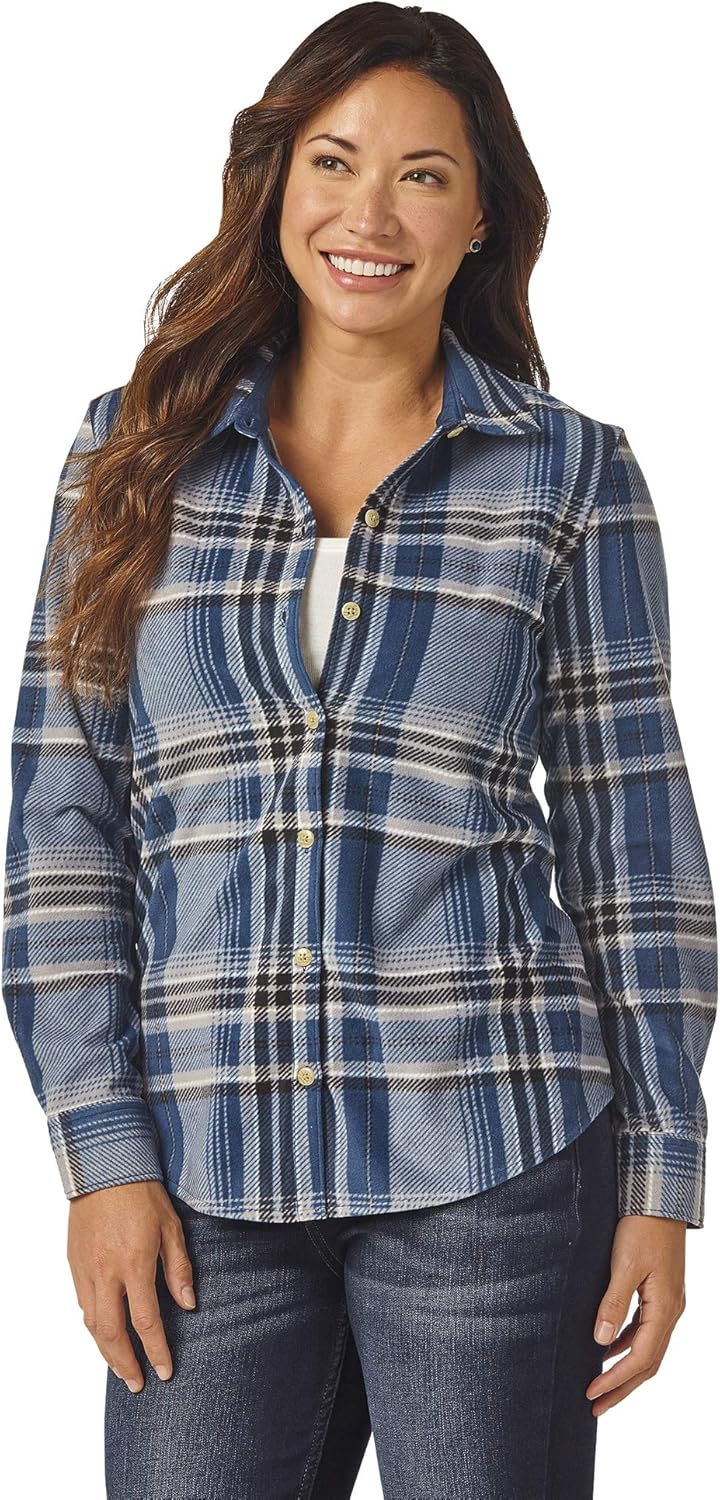 Riders by Lee Indigo Women's Long Sleeve Button Front Pattern Fleece