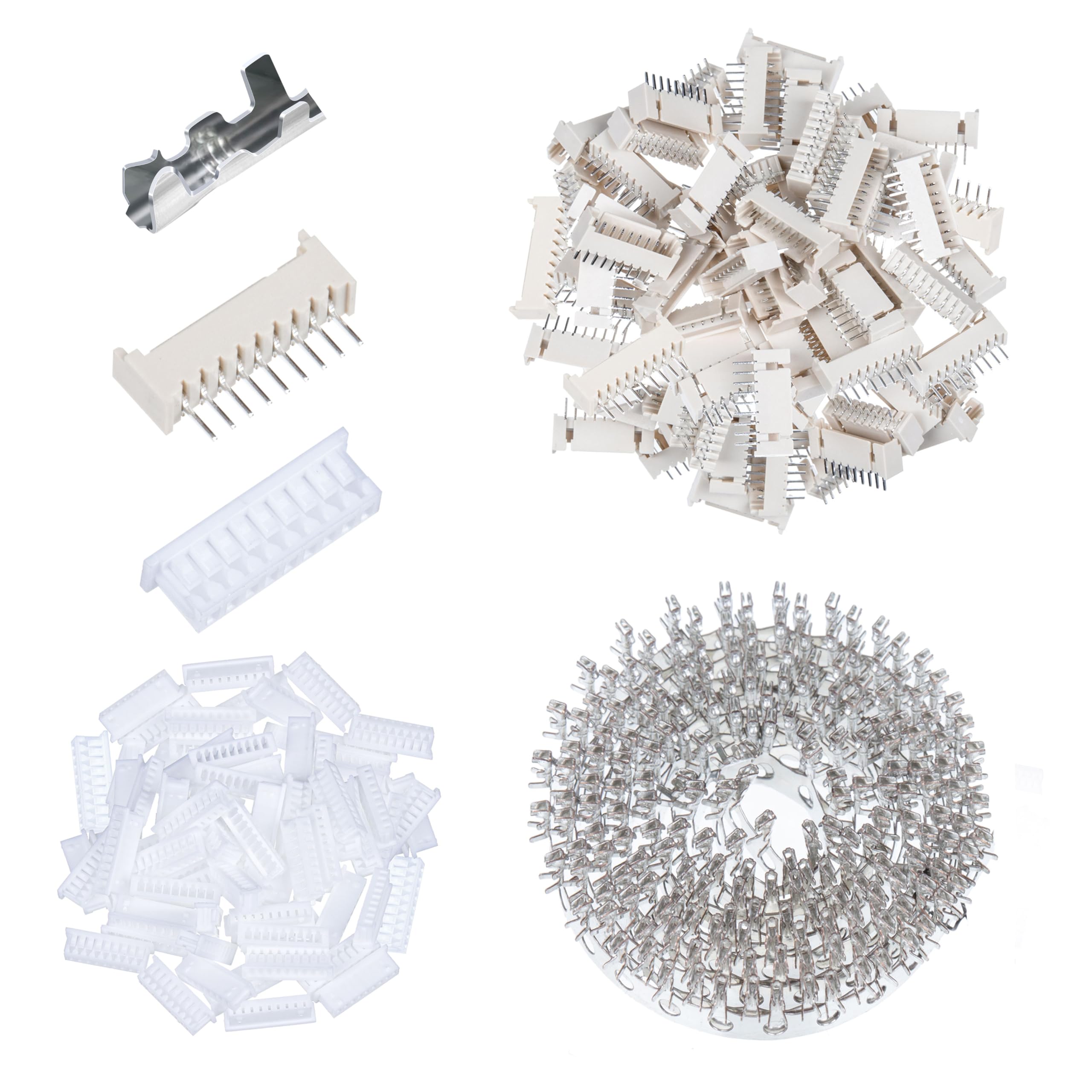CQRobot 50 Sets/550 Pieces 1.25 mm Pitch 9-Pin Electronic Wire-to-Board Connector Adapter Cable Assembly Male Plugs, Female Sockets Housing and Crimp Terminal Kit Compatible with Molex Picoblade.