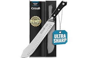 Cutluxe Butcher Knife – 10″ Bullnose Carving Knife, Forged High Carbon German Steel – Full Tang & Razor Sharp – Ergonomic Han