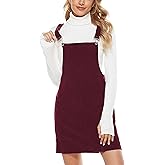 Hooever Women's Cute Corduroy Overall Bib Dress Pinafore Suspender Dress Skirt Jumper