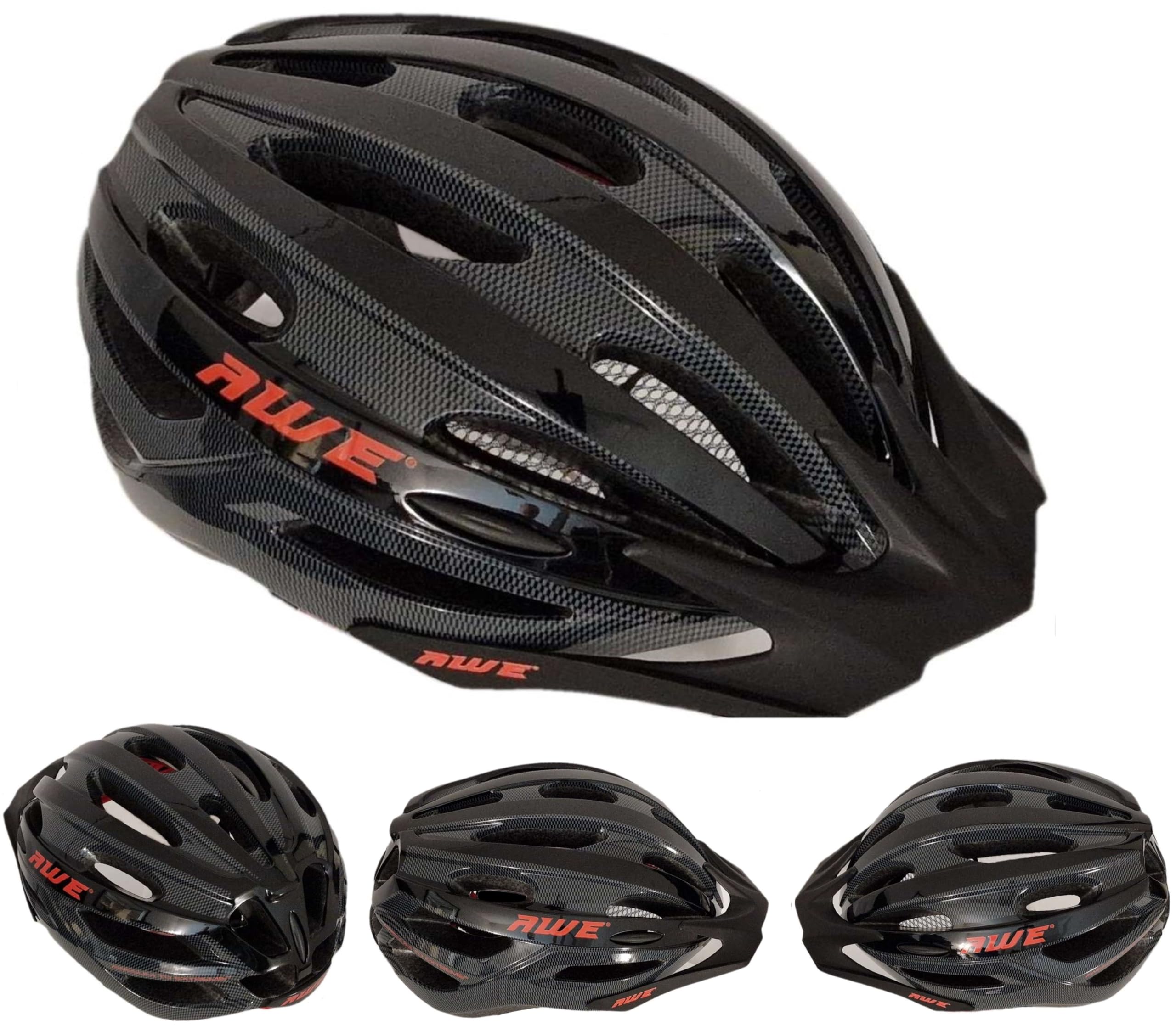AWE AWEAir™ In Mould Adult Bike/E-Bike Helmet 58-61cm Black/Carbon FREE 5 YEAR CRASH REPLACEMENT*