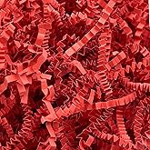 Corlcol 200g(7oz) Crinkle Paper Filler for Gift Baskets Gift Box Paper Shreds for Birthday, Weddings,Valentine's Day, Christmas (Red)