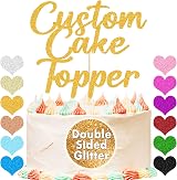 EDS G Personalised Cake Topper Gold 11 Colors Happy Birthday Wedding 160x108mm view 2