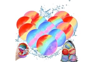 ALTOR SOPPYCID Reusable Water Balloons, Magnetic Self-Sealing Water Balls, Latex-free Silicone No Tying Quick Fill Water Bombs, Summer Water Toys for Kids Adults Pool Beach Water Fight Game(12 Pack)