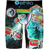 Ethika Men’s Boxer Brief, Knee Length, 4-Way Stretch Performance Underwear with Graphic Prints - Lifestyle
