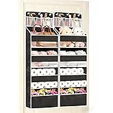 Wakaye 2 Pack Over the Door Storage Organizer - Space Saving Behind Door Hanging Organizer - Back Door Storage for Nursery/Pantry/Bathroom/Bedroom/Diaper/Toys, Black