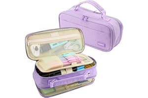 JOINPRO Pencil Case, Large Capacity Pencil Case Organizer; Double Zipper Storage Bag; Big Pencil Pouch for College School Office Teen Girl Boy Men Women Adult