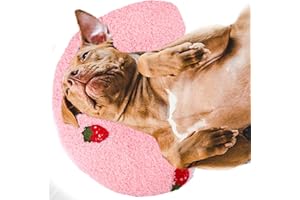 BABORUI Large Dog Calming Pillow for Dogs, U Shaped Dog Neck Pillow for Joint Relief Sleeping Improve, Machine Washable Pet Pillow for Dogs & Cats(Pink)