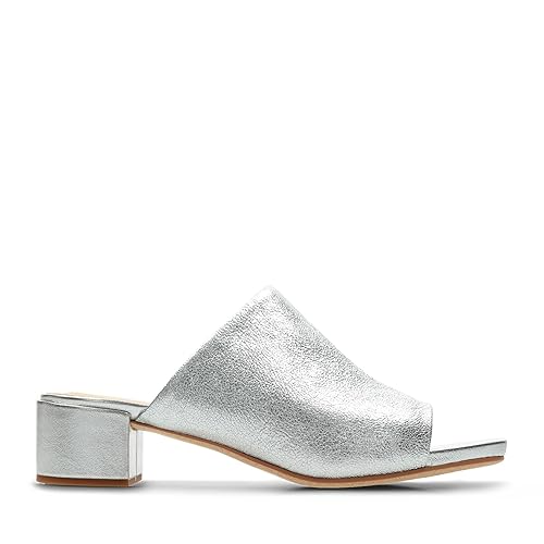 clarks sandals womens silver