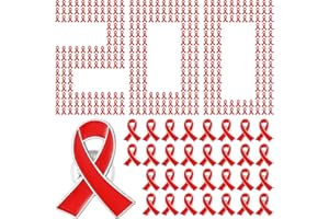 BATIYEER Red Ribbon Awareness Lapel Pin with Individual Package Brooch Hope Pins Cancer Heart Disease Tuberculosis HIV AIDS Awareness Ribbon Pin for Red Ribbon Week Fundraising Charity Party Favors