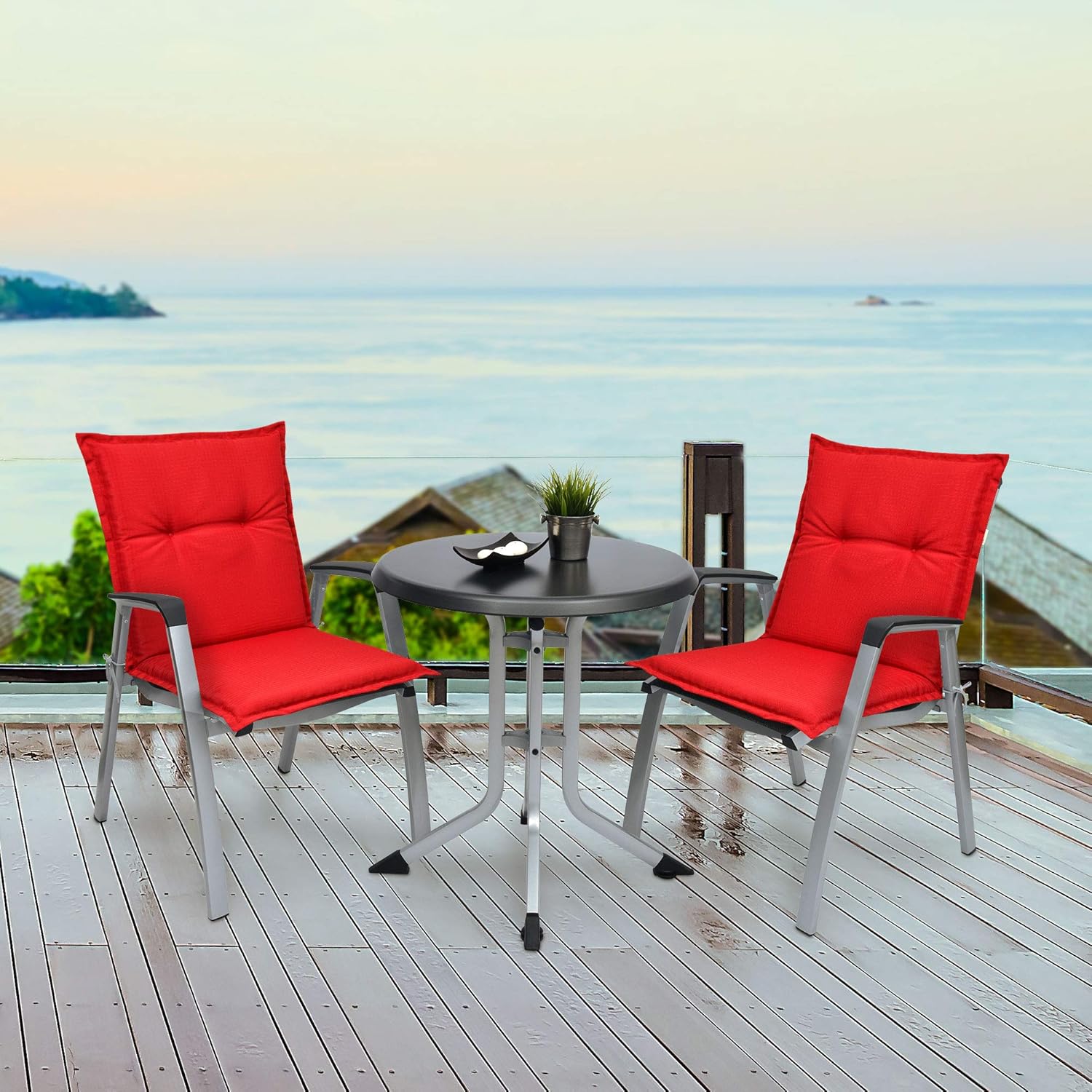 Beautissu Cojín para sillas de Exterior y jardín con Beautissu Cojín para sillas de Exterior y jardín con