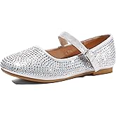 shoeslocker Girl Dress Shoes-Little Girl Mary Jane Shoes Wedding Party Casual Soft Walking Silver Size 3