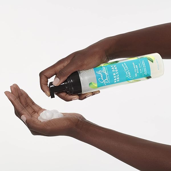 CAROL’S DAUGHTER WASH DAY DELIGHT HAIR GEL TO FOAM MOUSSE STYLER AND HAIR DETANGLER FOR CURLS WITH ALOE, NATURAL-LOOKING HOLD 8.5 FL OZ
