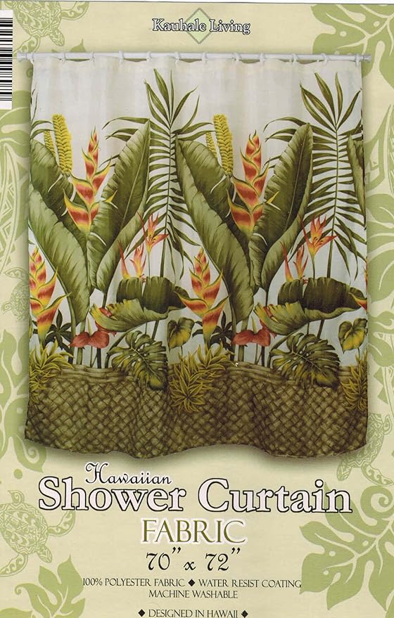 Amazon Com Hawaiian Tropical Fabric Shower Curtain Hawaiian